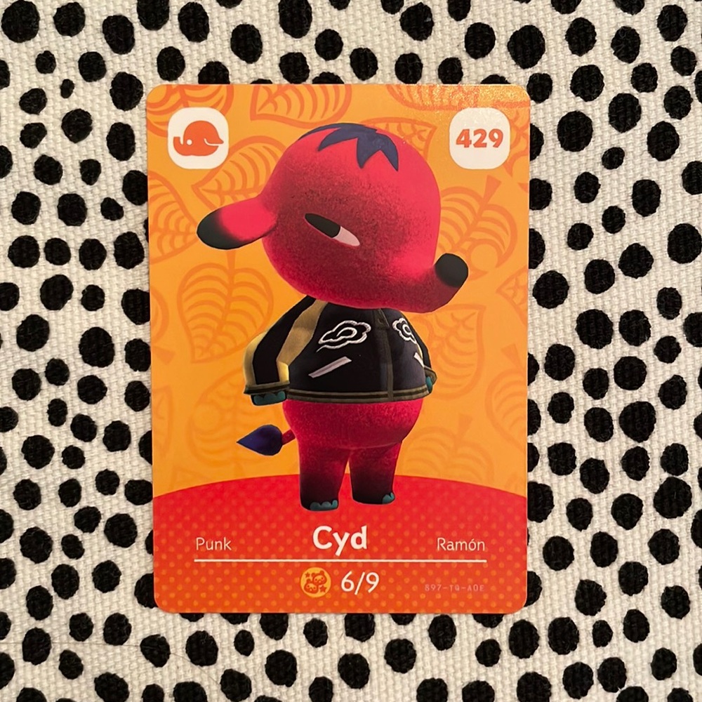 Genuine ACNH Cyd amiibo card